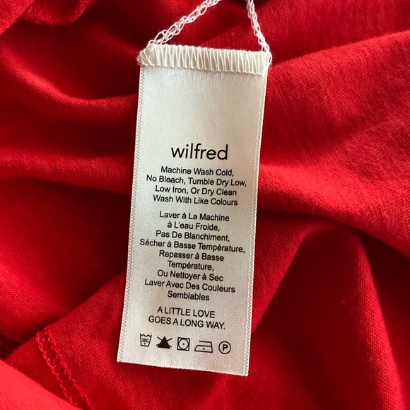 WILFRED Aritzia Front Tie Knot Short Sleeve Crop Top Summer Spring Party - Picture 3 of 6